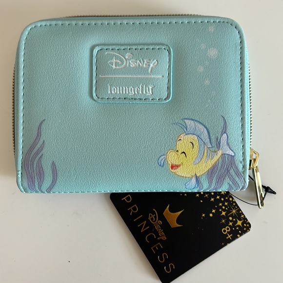 NWT Loungefly Disney The Little Mermaid Giggles Mini Backpack and wallet set - Picture 6 of 10